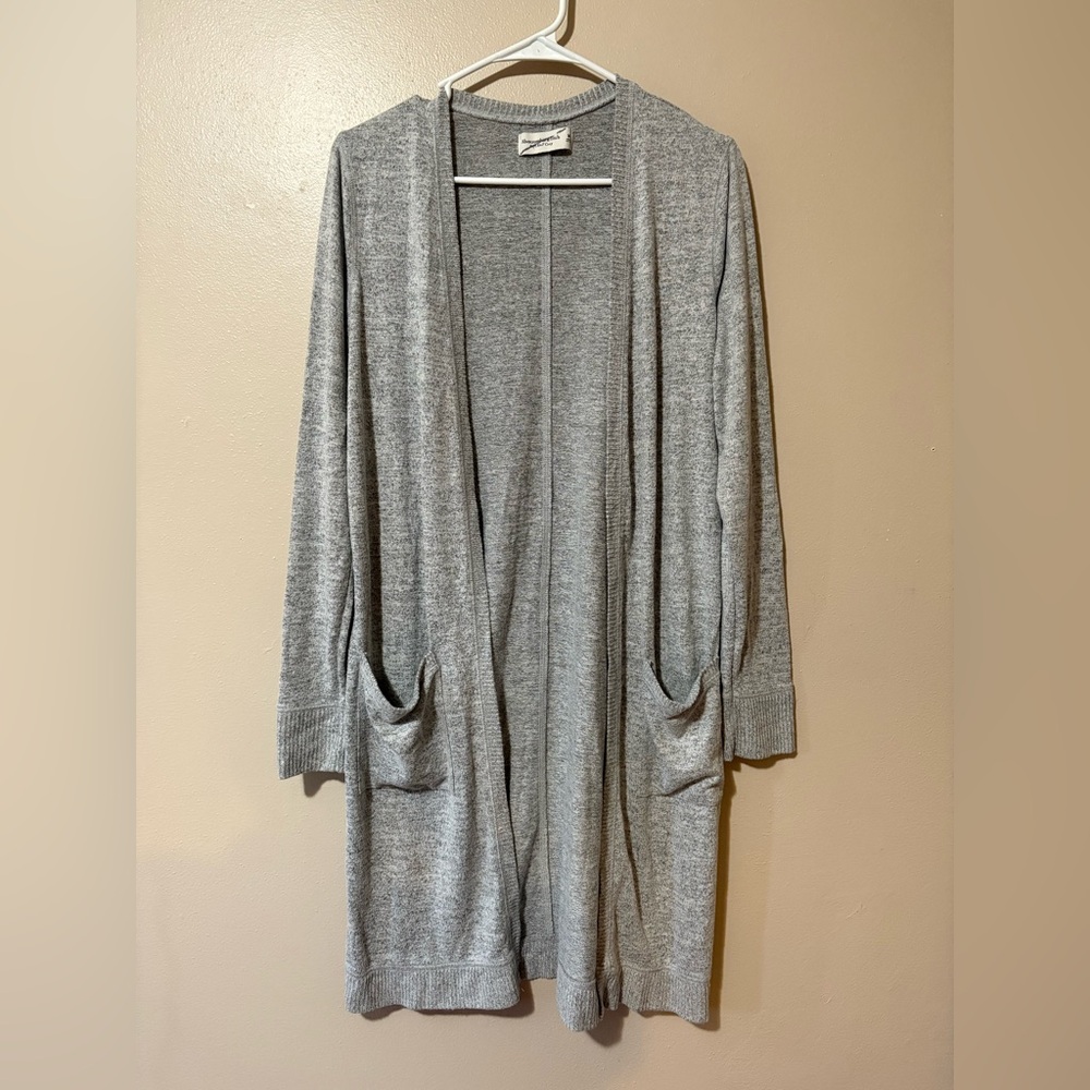 Abercrombie & Fitch Gray Long Cardigan Sweater Womens size Medium